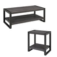 thumbnail image 1 of The angelo HOME Collection 2 Piece Rustic Modern Coffee Table and End Table Set in Charcoal, 1 of 8