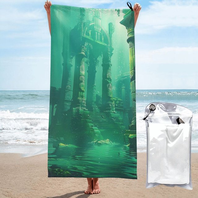 The art of sinking the ocean Microfiber beach towel, large sand pool