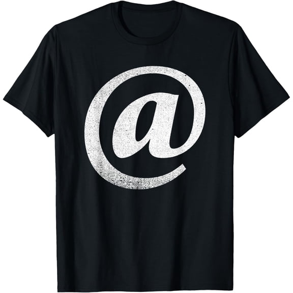 The at symbol | A design with the @ symbol T-ShirtMen and women, Black T-shirt, size: Extra large