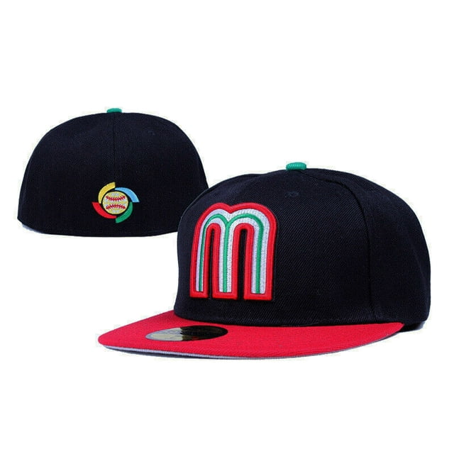 The baseball team hat Mexico Fitted Hat Cap World National 2024 New