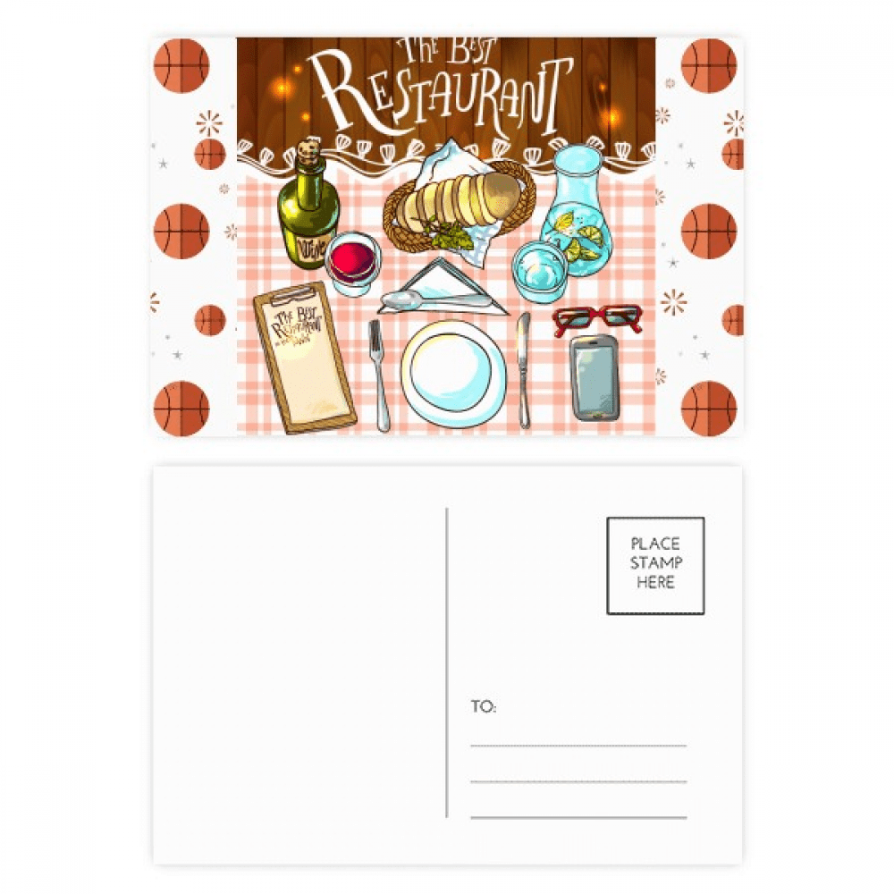 The best restaurant Wine Lemonade Basketball Postcard Set Thanks Card Mailing Side 20pcs