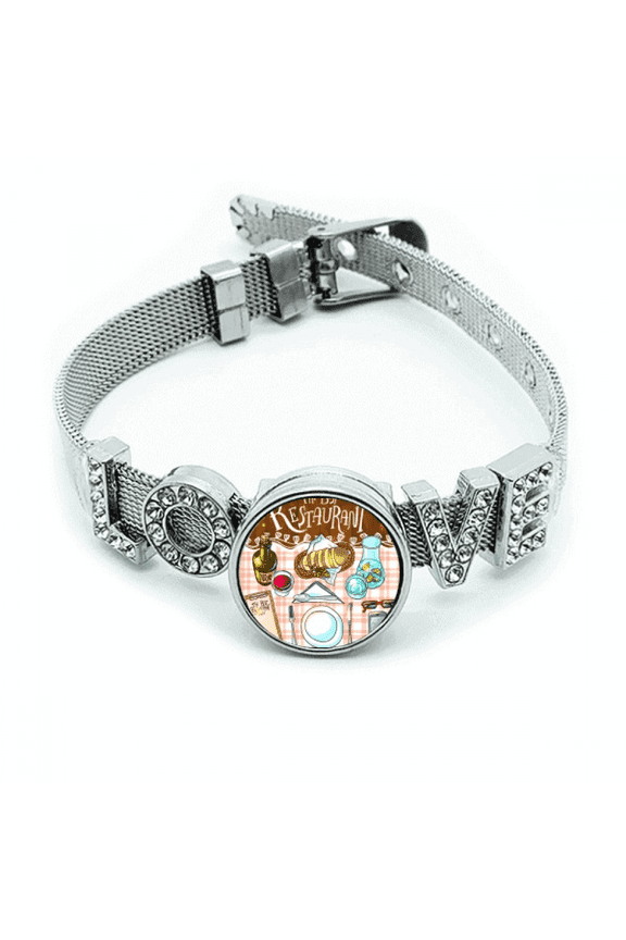 The best restaurant Wine Lemonade Bracelet Wristband Crystal Love Adjustable Bangle