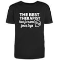 thumbnail image 1 of The best therapist has fur & four legs Graphic Novelty Humor Funny T Shirt Black 2X-Large, 1 of 1