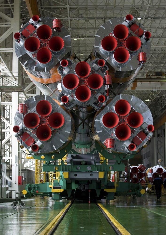 The boosters of the Soyuz TMA-14 spacecraft Canvas Art - Stocktrek Images (24 x 34)