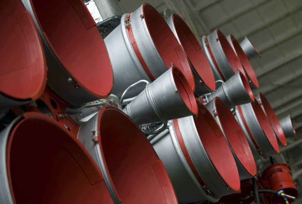 The boosters of the Soyuz TMA-14 spacecraft Canvas Art - Stocktrek Images (35 x 23)