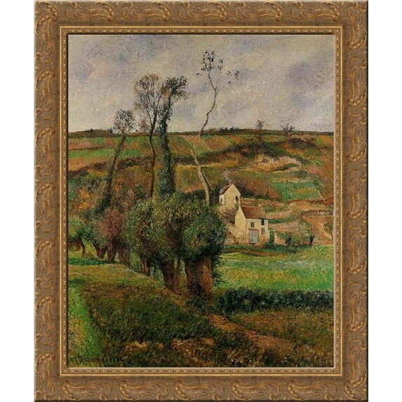 The cabage place at Pontoise 20x24 Gold Ornate Wood Framed Canvas Art by Pissarro, Camille