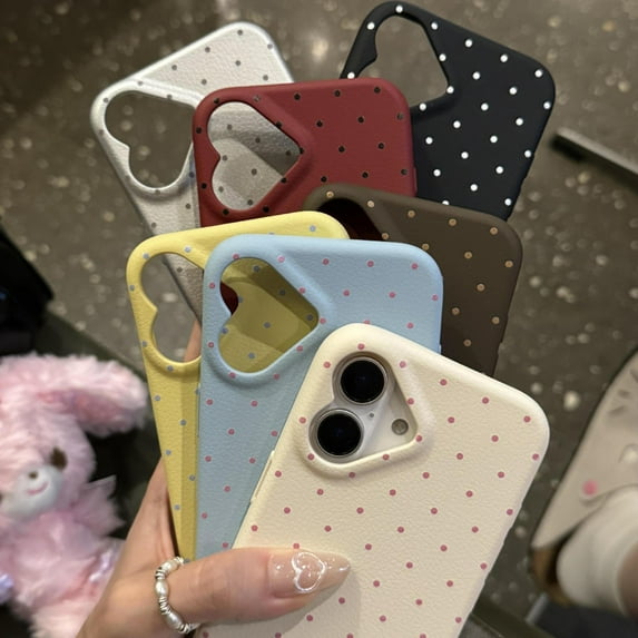 The camera is in the shape of a heart Apple 16Plus phone case female.