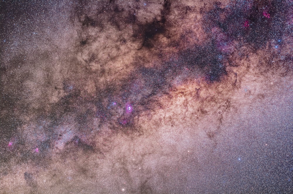 The center of the Milky Way in Sagittarius and Scorpius Canvas Art - Alan DyerStocktrek Images (18 x 12)