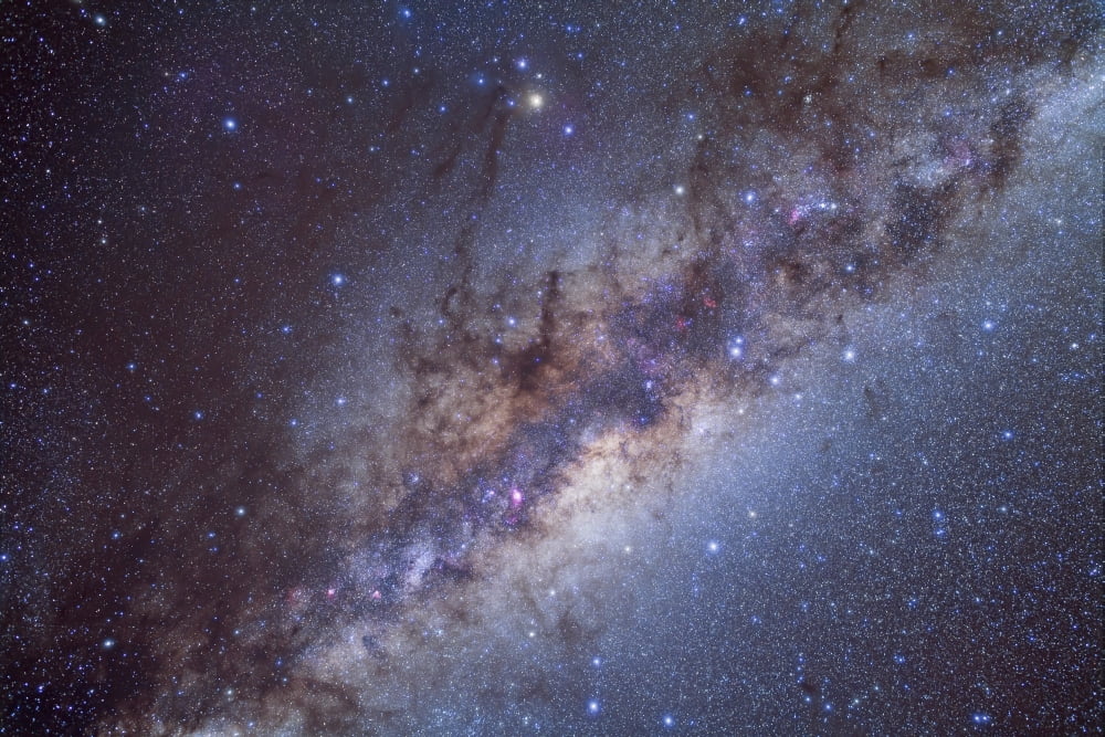 The center of the Milky Way through Sagittarius and Scorpius Canvas Art - Alan DyerStocktrek Images (18 x 12)