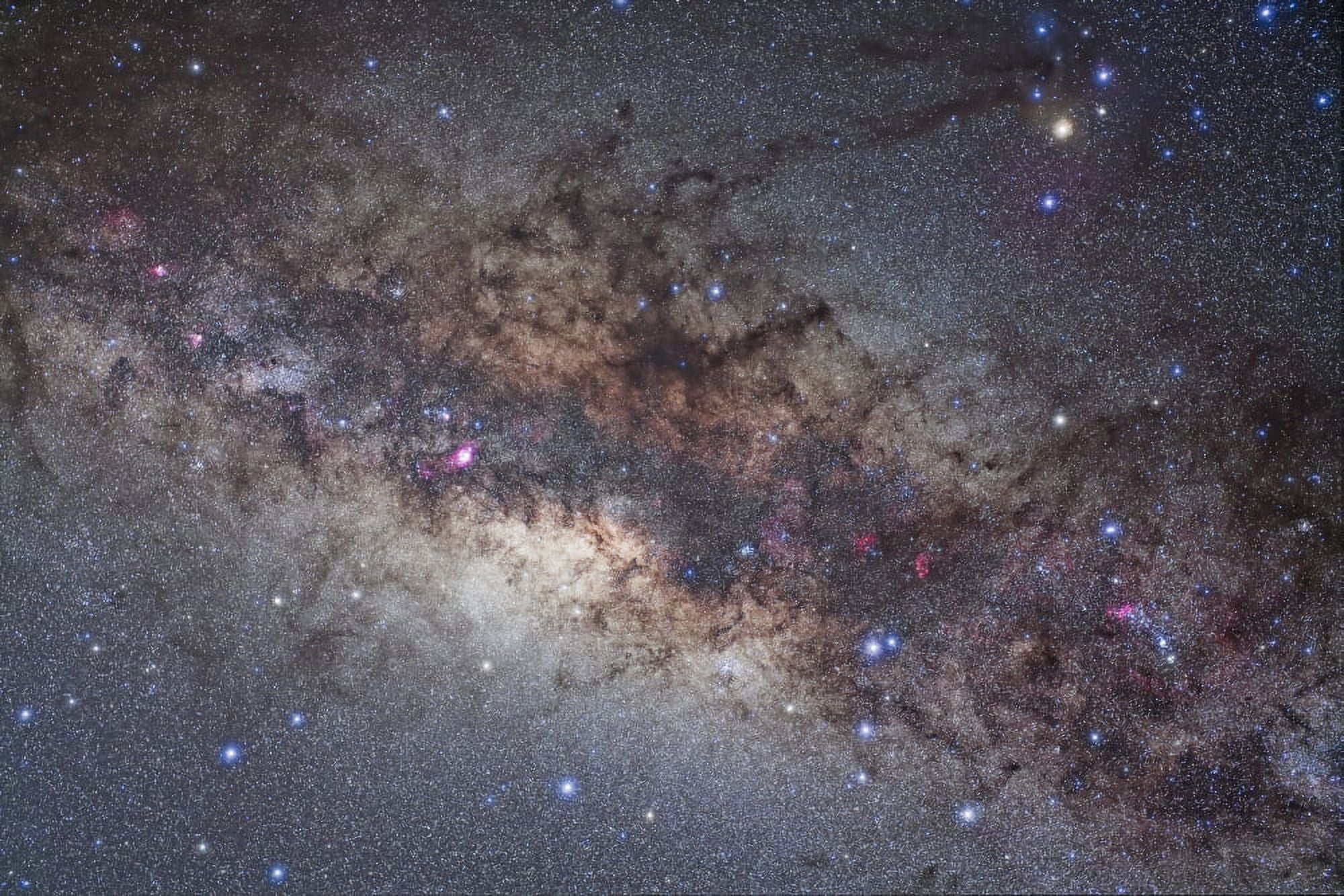 The center of the Milky Way through Sagittarius and Scorpius Canvas Art - Alan DyerStocktrek Images (35 x 23)