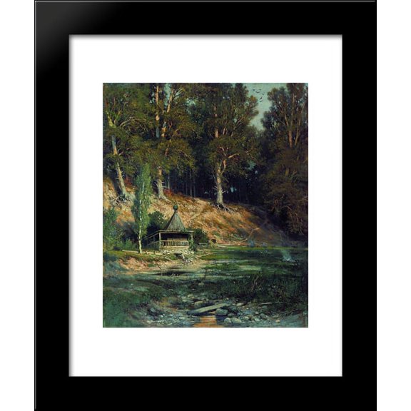 The chapel in forest 20x24 Framed Art Print by Ivan Shishkin