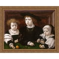 thumbnail image 1 of The children of King Christian II of Denmark, Norway and Sweden 36x28 Large Gold Ornate Wood Framed Canvas Art by Jan Gossaert Mabuse, 1 of 2