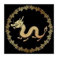thumbnail image 1 of The circle of golden dragon. - Digital Art Fantasy Mystical Pattern Illustration Unframed Wall Art Print 24 x 24 inches, 1 of 9