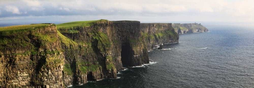 The cliffs of moher near doolinCounty clare ireland Canvas Art - Peter Zoeller Design Pics (44 x 15)