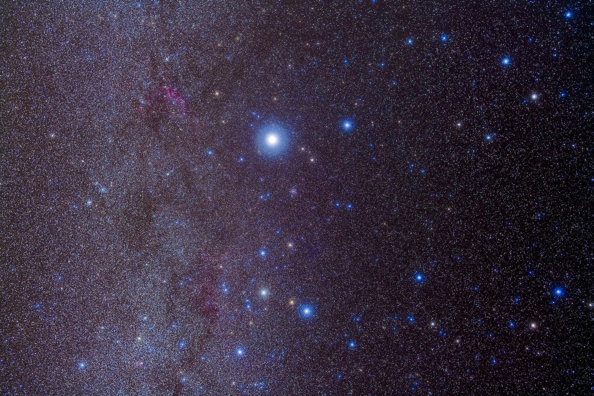 The constellation of Canis Major and nearby open clusters and nebulae Canvas Art - Alan DyerStocktrek Images (18 x 12)