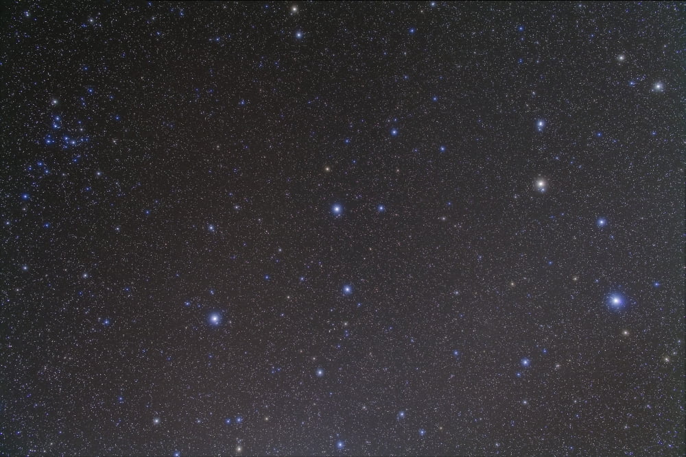 The constellation of Leo and the Coma Star Cluster in Coma Berenices Canvas Art - Alan DyerStocktrek Images (35 x 23)