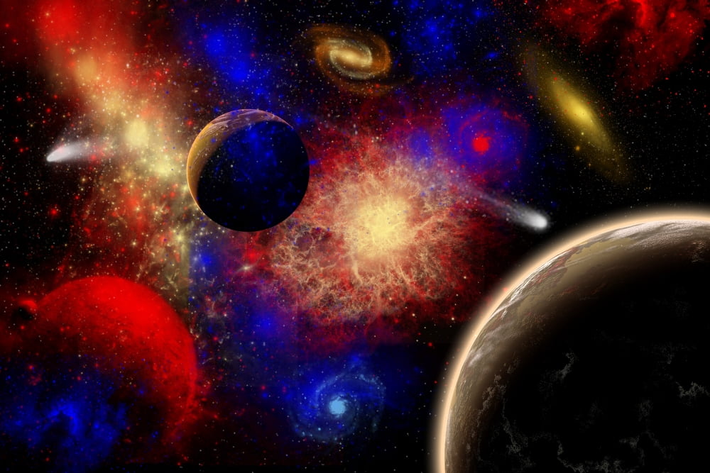 The cosmos is a place of outstanding natural beauty and wonder Canvas Art - Mark StevensonStocktrek Images (18 x 12)