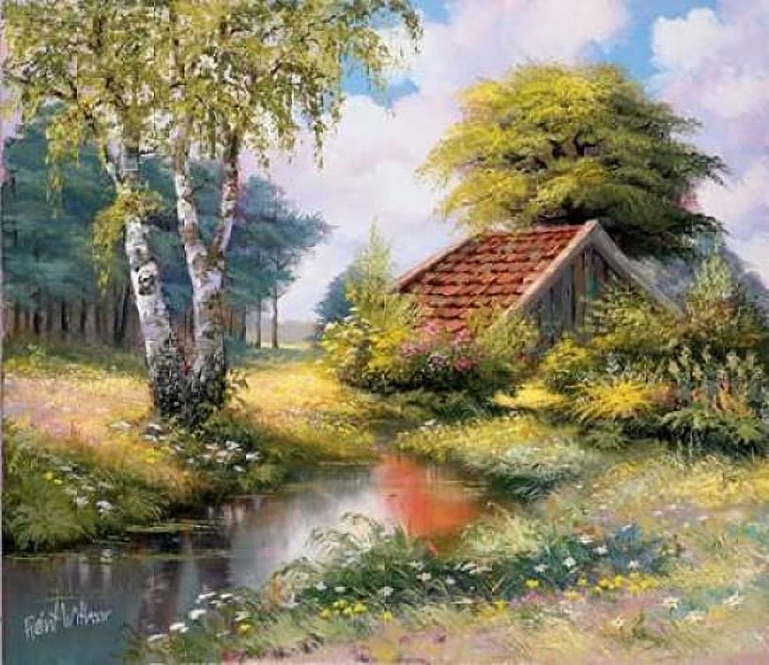 The cottage Canvas Art - Reint Withaar (24 x 24)