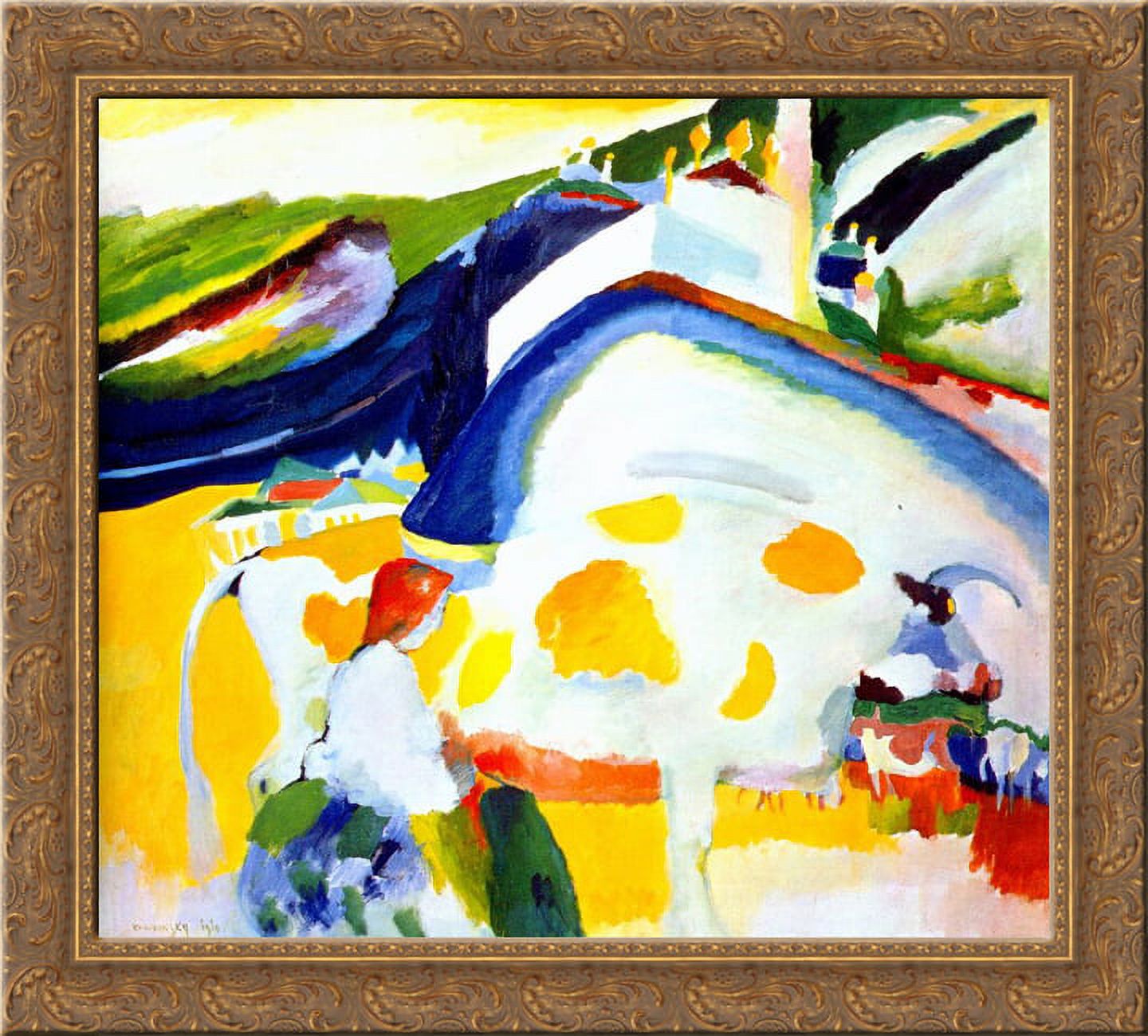 The cow 24x20 Gold Ornate Wood Framed Canvas Art by Wassily Kandinsky ...