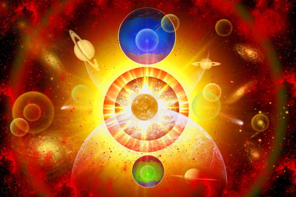 The creation of a new solar system somewhere deep in outer space Canvas Art - Mark StevensonStocktrek Images (18 x 12)
