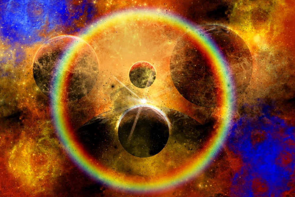 The creation of new star systems within a vast gaseous nebula Canvas Art - Mark StevensonStocktrek Images (35 x 23)