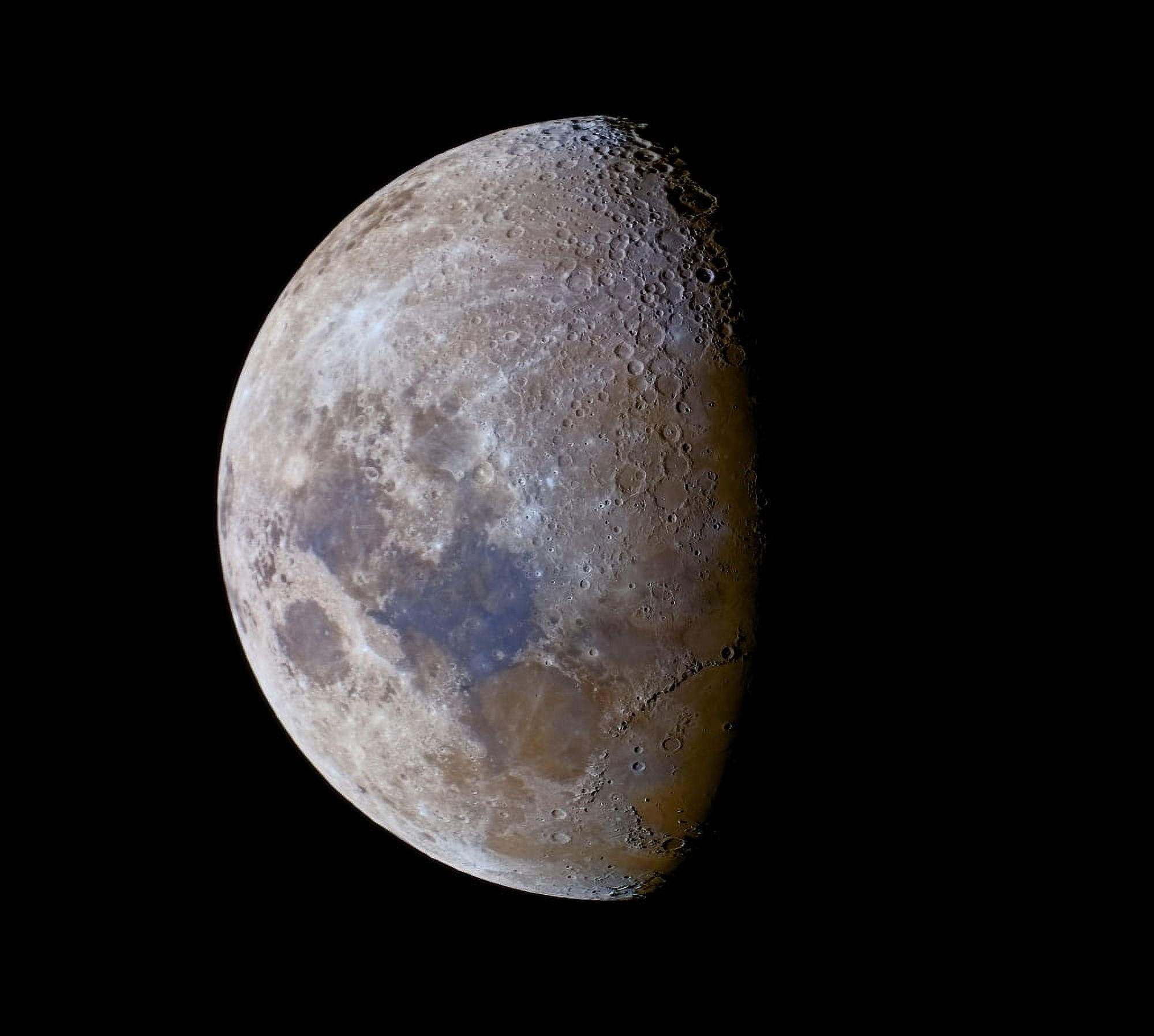The crescent moon past first quarter in color Canvas Art - Luis ArgerichStocktrek Images (30 x 27)