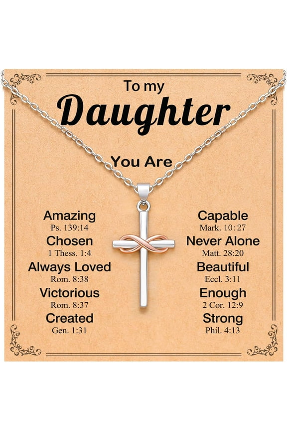 The cross necklace is a birthday gift for the granddaughter/daughter, Christmas, religion, and Christianity