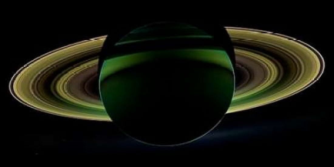 The dark side of Saturn viewed from Cassini December 18 2012 Canvas Art - NASA (10 x 20)