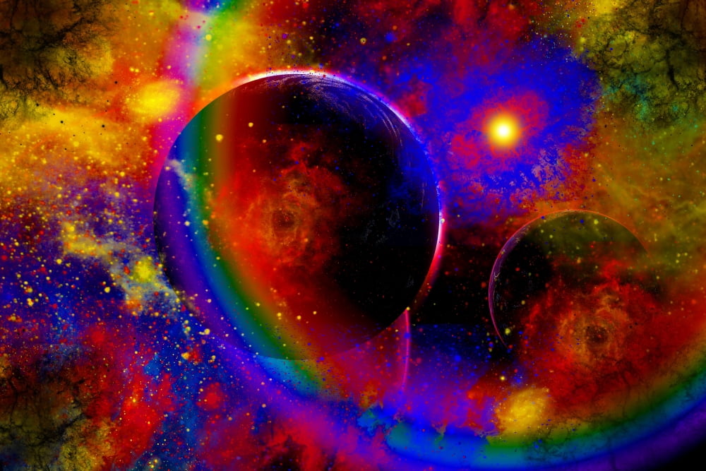 The death of a distant star and its system of planets Canvas Art - Mark StevensonStocktrek Images (35 x 23)