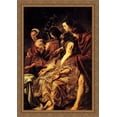 thumbnail image 1 of The disciples at the tomb 28x40 Large Gold Ornate Wood Framed Canvas Art by Jacob Jordaens, 1 of 2