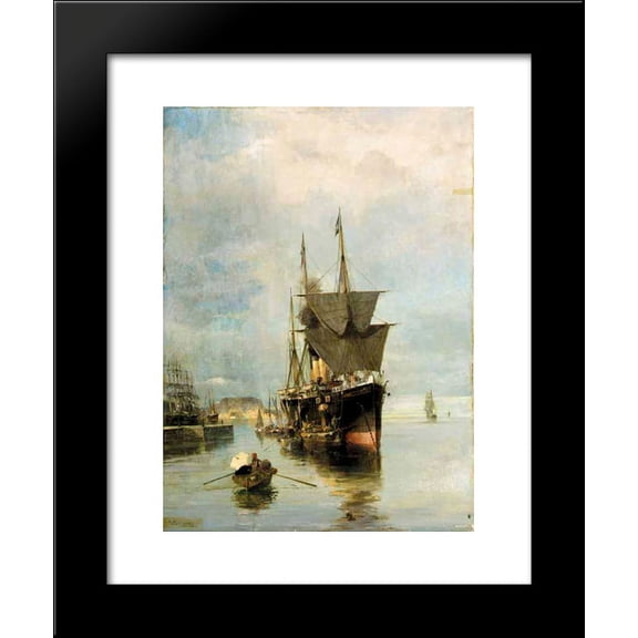 The disembarkation 20x24 Framed Art Print by Konstantinos Volanakis