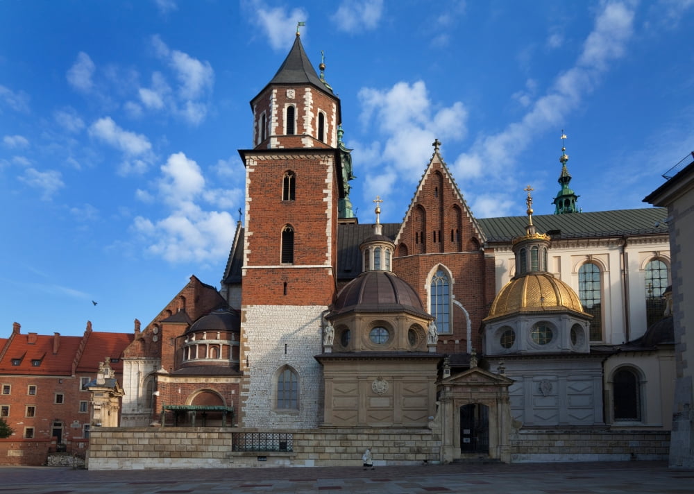 The domes above the Sigismund Chapel in the grounds of the 11th Century Royal Castle Wawel Hill Krakow Poland Canvas Art - Panoramic Images (9 x 27)