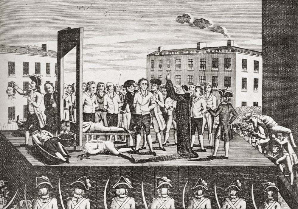 The execution of Jacques Pierre Brissot 1754 Canvas Art - Ken Welsh Design Pics (32 x 22)