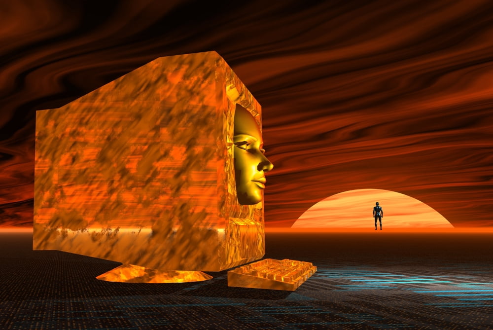 The face of modern technology and global communication Canvas Art - Mark StevensonStocktrek Images (18 x 12)