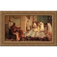 thumbnail image 1 of The favourites of Emperor Honorius 24x16 Gold Ornate Wood Framed Canvas Art by John William Waterhouse, 1 of 2