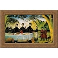 thumbnail image 1 of The feast of Gvimradze family 24x18 Gold Ornate Wood Framed Canvas Art by Pirosmani, Niko, 1 of 2