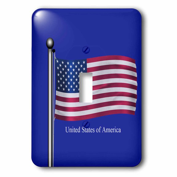 3dRose, The flag of The United States of America on a blue background, single toggle switch