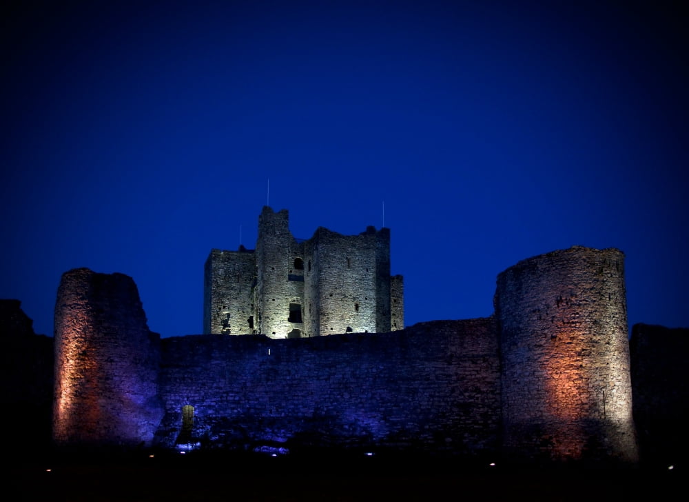 The flood lit walls of Trim Casle Trim County Meath Ireland Canvas Art - Panoramic Images (36 x 12)