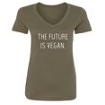 thumbnail image 1 of The future is vegan. Womens V-Neck Tee, 1 of 1