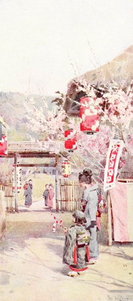 The gate of the plum gardens Flowers & Gardens of Japan 1908 Canvas Art - Ella Du Cane (24 x 36)