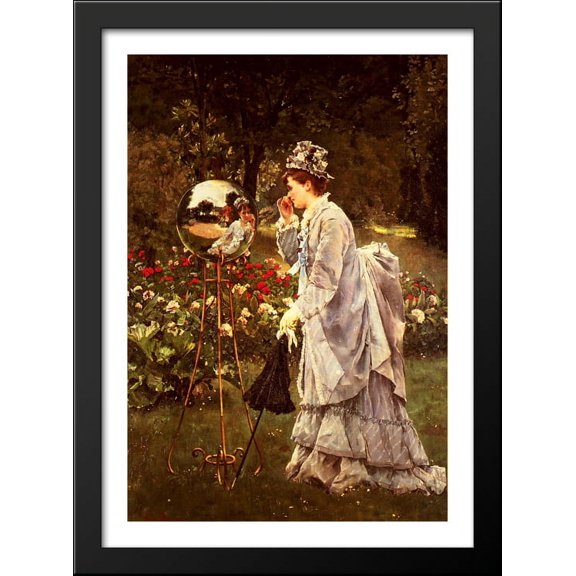 The glass sphere 28x40 Large Black Wood Framed Print Art by Alfred Stevens
