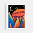 thumbnail image 1 of The great pumpkin - Illustration Psychedelic Halloween Surrealism Geometric Night Sky Whimsical Moon White Framed Wall Art Print 24 x 36 inches, 1 of 1