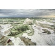 The green ice filled water of hudsons bayManitoba canada Canvas Art - Robert Postma Design Pics 19 x 12