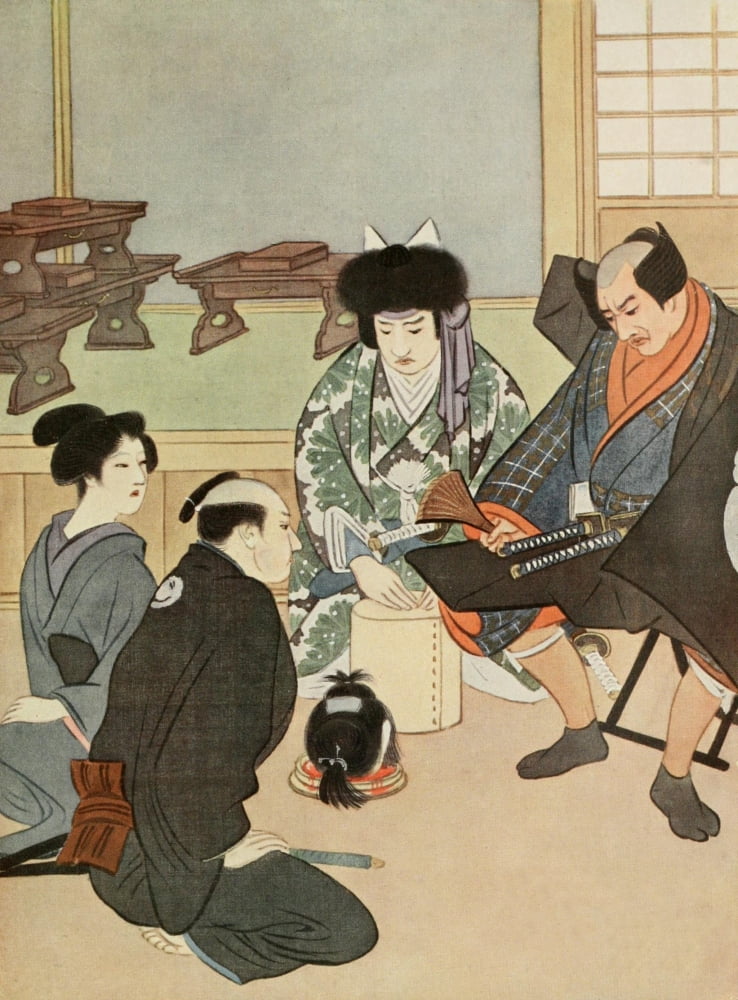 The head of Kanshushai Romances of Old Japan 1920 Canvas Art - Yukio Ozaki (18 x 24)