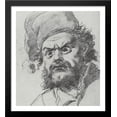 thumbnail image 1 of The head of Pugachev. Sketch 28x30 Large Black Wood Framed Print Art by Vasily Perov, 1 of 2