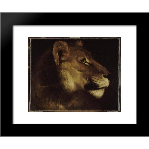 The head of lion 20x24 Framed Art Print by Theodore Gericault