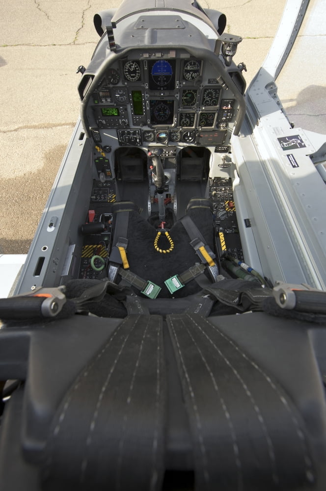 The interior cockpit of an Iraqi Air Force T-6 Texan trainer aircraft Canvas Art - Terry MooreStocktrek Images (23 x 35)
