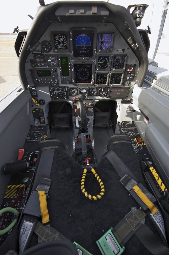 The interior cockpit of an Iraqi Air Force T-6 Texan trainer aircraft Canvas Art - Terry MooreStocktrek Images (23 x 35)