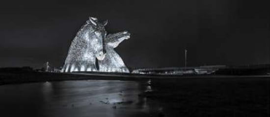The kelpies horse statue at the Helix park in Falkirk Scotland Canvas Art - Assaf Frank (10 x 20)