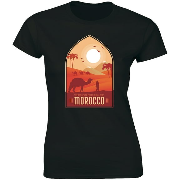 The kingdom Of Morocco Camels In The Desert Graphic Women's Gift T-Shirt